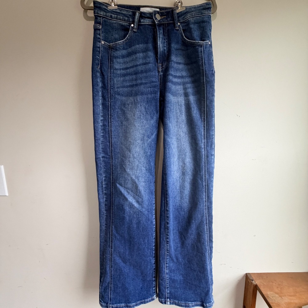 Risen Jeans Wide Leg Jeans Women 5 27 Seam Detail Stretch Minimalist Indie